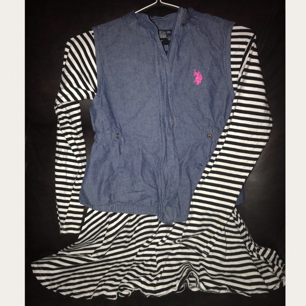 Girls US Polo Knit Dress with Vest